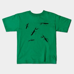 Praying Mantis silhouette insect Kids T-Shirt